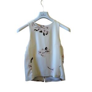 Dynamite Cropped Sleeveless Floral Print Open Back Flowy Top Size XS Small